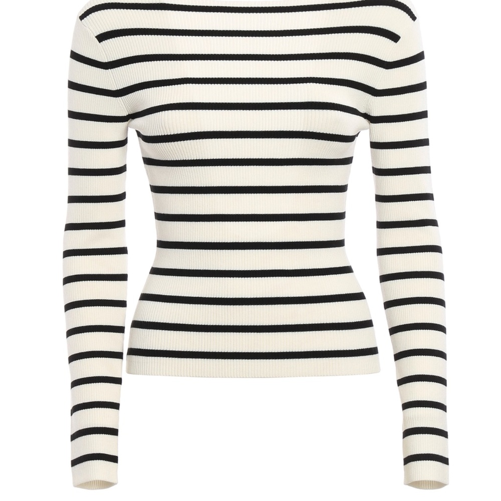 Theory boat/bateau neck fitted sweater with deep V back - Picture 8 of 8